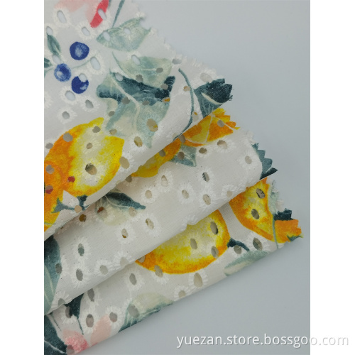100% Cotton Bali Style Voile Embroidery Printed Fabric